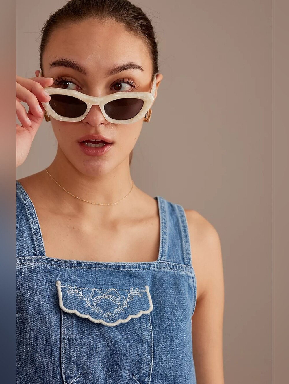 Damson Madder Nancy Denim Pinafore Mini Dress EU Size 8/ US Size 4 - Picture 2 of 11